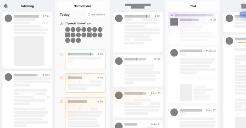 Screenshot of multi-column UI